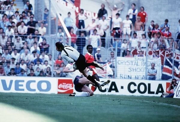 England v Kuwait 1982 World cup Kuwait goalkeeper Ahamd al Tarabulsi saves