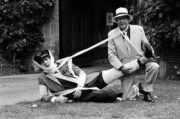 Eric Morecambe and Tom Baker on location at Hever Castle
