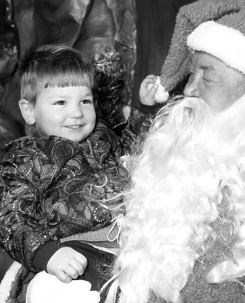 Father Christmas (aka Tom Mathieson) with two year old Scott McLaughlin in a city