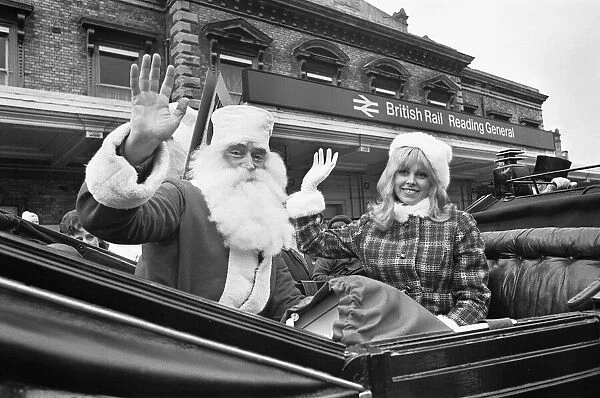 Father Christmas seen here arriving at Reading railway station to take part in Tutty