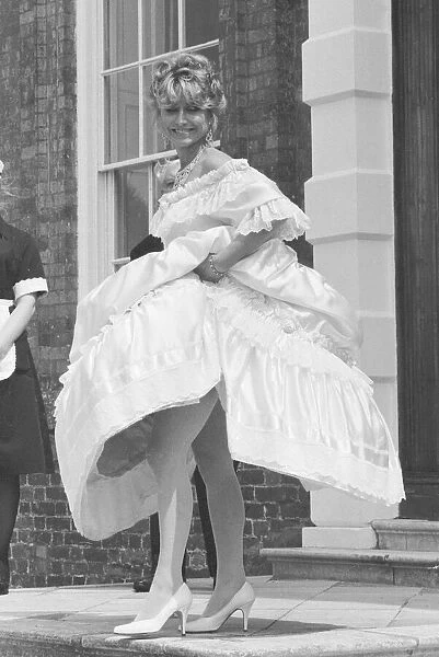 Felicity Kendal actress wearing a wedding dress July 1982