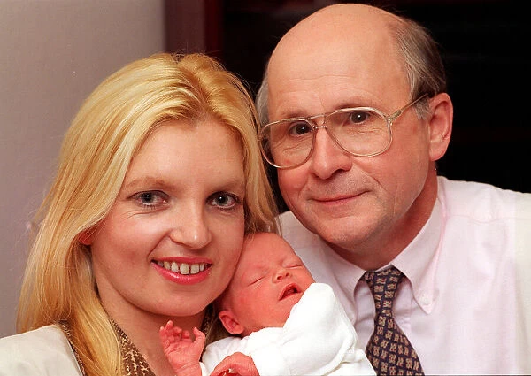 Fergus McCann chief exec Celtic with wife Elspeth and baby daughter Ishbel Ann