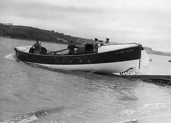 The Ferryside Lifeboat William Maynard, Carmarthen Bay, Wales. Circa 1960