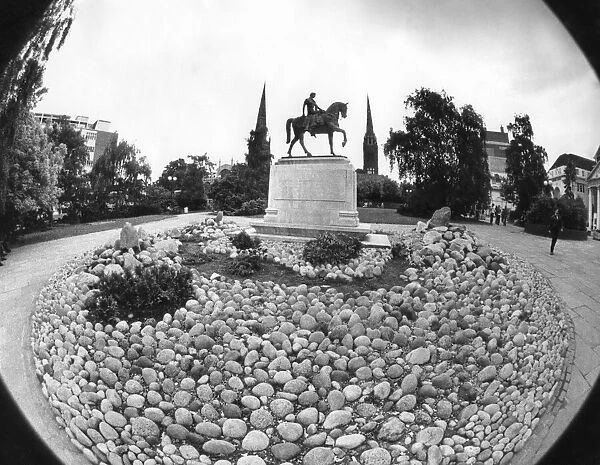 A fisheye view of Broadgate, Coventry city centre. 17th June 1982