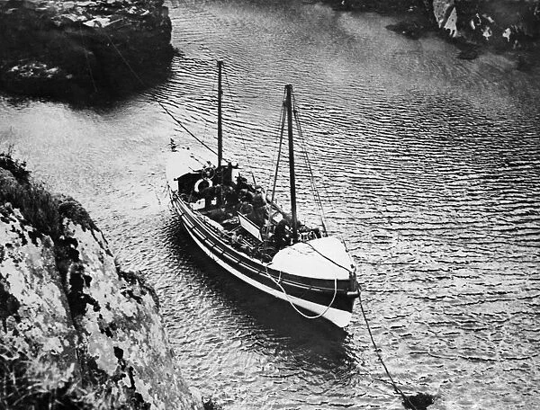 The Fishguard motor lifeboat on patrol in Pembrokeshire, south west Wales