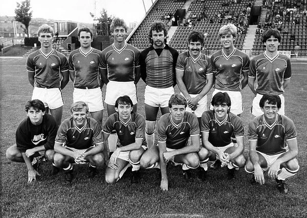 Gateshead football team. (Back Row from the left) Justin Robson, Ian Campbell