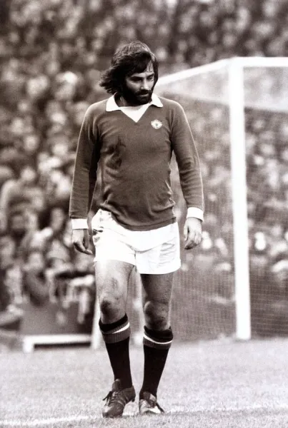 George Best of Manchester United in action against Tottenham Hotspur