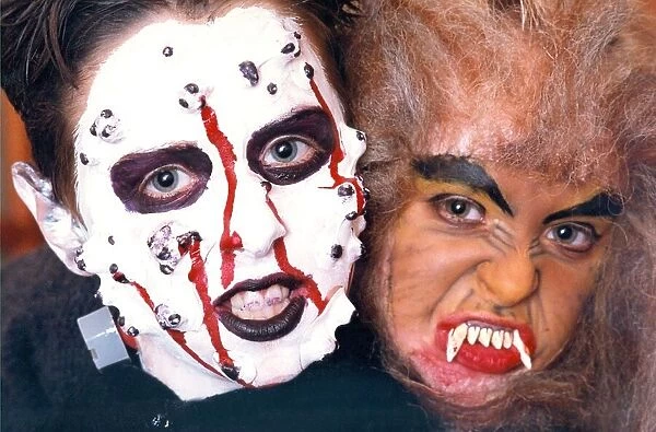 Ghouls Tristan and Ashleigh Laidlaw practice for Halloween decked in make-up in October