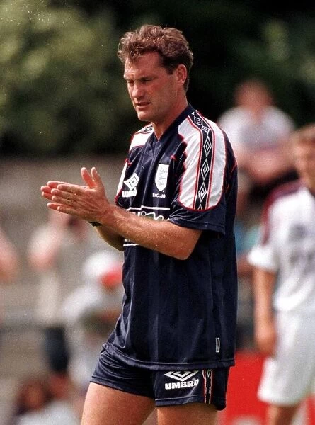 Glenn Hoddle England manager rubs his hands June 1998 during training