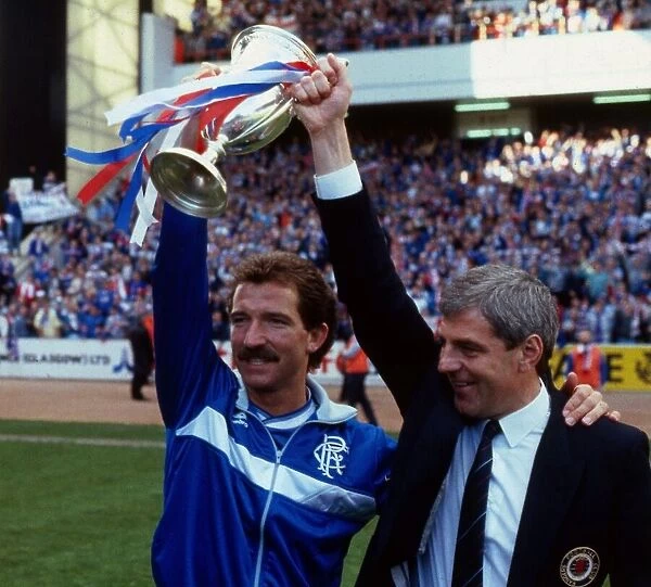 Graeme Souness & Walter Smith with trophy May 1987