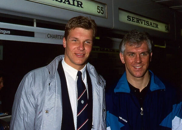 Graham Roberts & Chris Woods at airport March 1988
