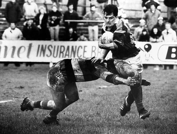 Gwilym Wilkins of Aberavon breaking through the Pontypool defence. Circa 1990
