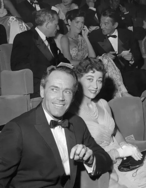 Henry Fonda and 4th wife Afdera Franchetti at the theatre #21879228