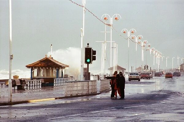 High tides batter the sea front at Redcar where police closed a stretch of the Esplanade