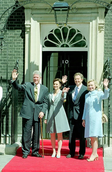 Bill and Hilary Clinton visit Tony and Cherie Blair at 10 Downing Street
