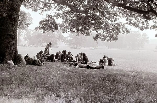 Hippy Festival Windsor Great Park August 1972 Groups of hippies from all