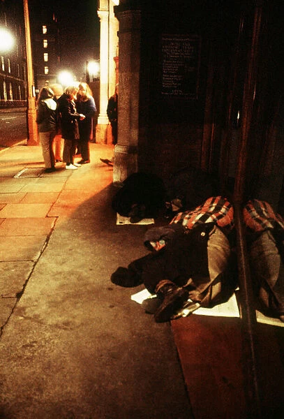 Homeless people on mortimer street in London Dbase MSI