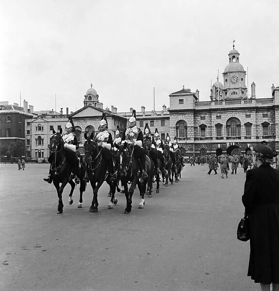 Horseguards on Parade in London. October 1952 C4980-003