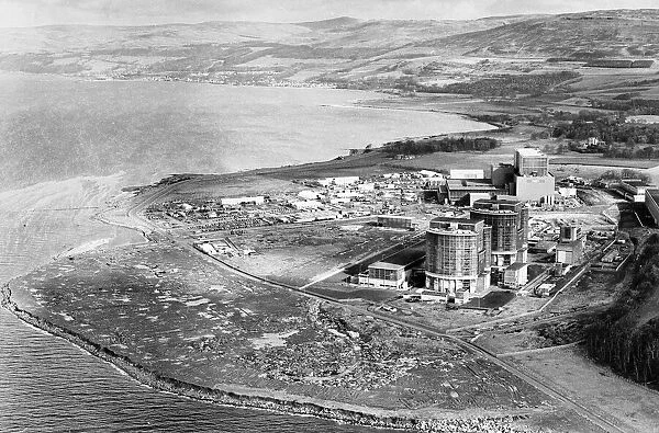 Hunterston Atomic power station March 1973 With the village of Fairlie in
