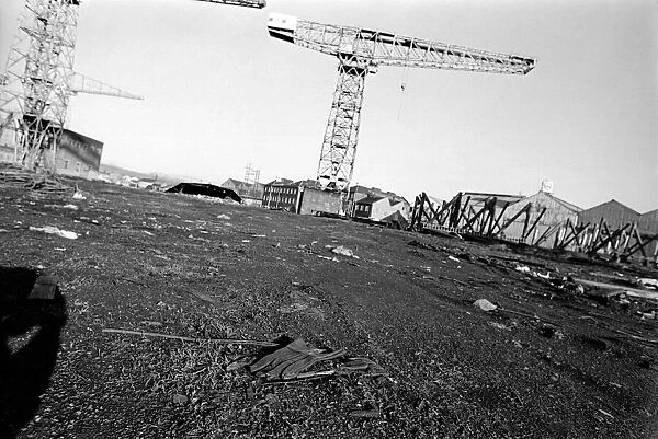 Industry Ship building: The John Brown shipyard on the Clyde left to decay
