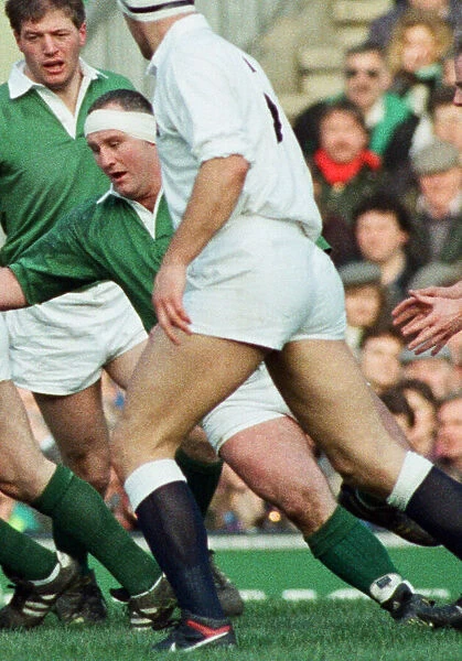 Irelands Gary Halpin (centre) seen here in action against England at Twickenham during