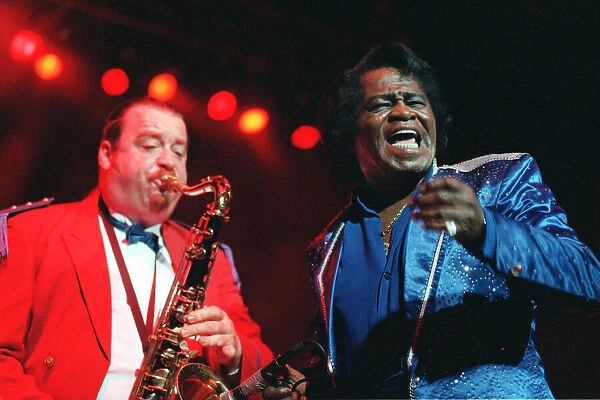 James Brown on stage at the Clyde Auditorium, July 1998