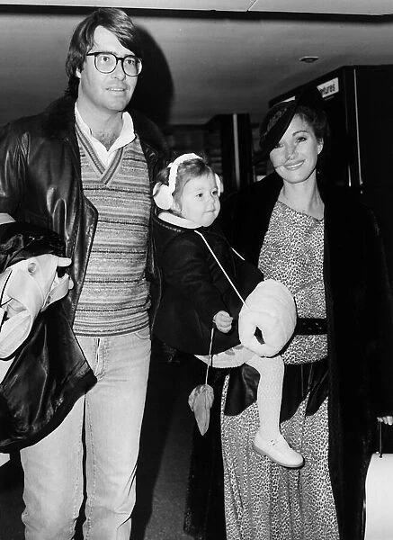 Jane Seymour British actress with husband daughter December 1983