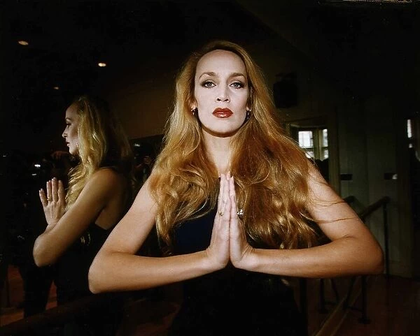 Jerry Hall Actress Supermodel Performing A Yoga Exercise