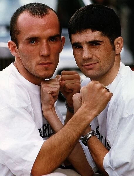 Jim Murray and Drew Docherty boxers pre fatal bout at Hospitality Inn Glasgow