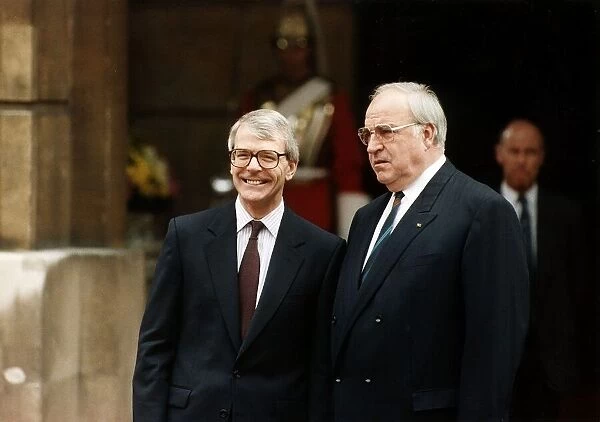 John Major with German premier Helmut Kohl at a summit meeting, July 1991