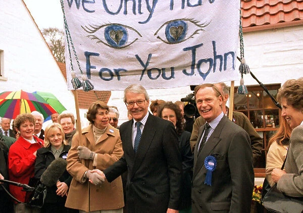 John Major PM 1997 Election walkabout at Baxters factory at Fochabers