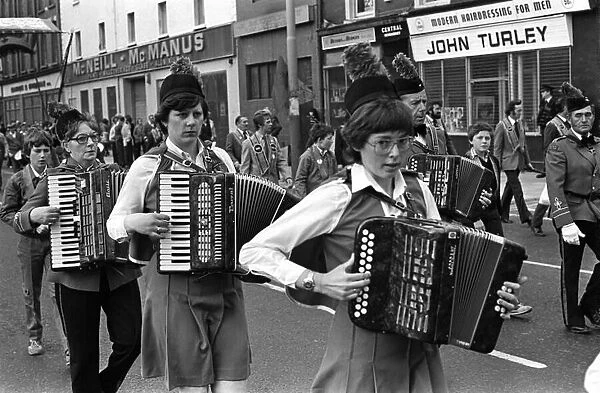 Junior Orange Order Parade At Carrickfergus April 1981 Members of the Carryduff