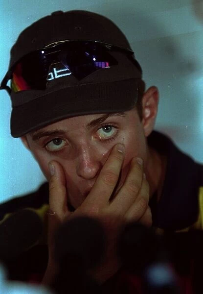 Justin Rose looks tired at press conference July 1998 before practice for the Dutch open