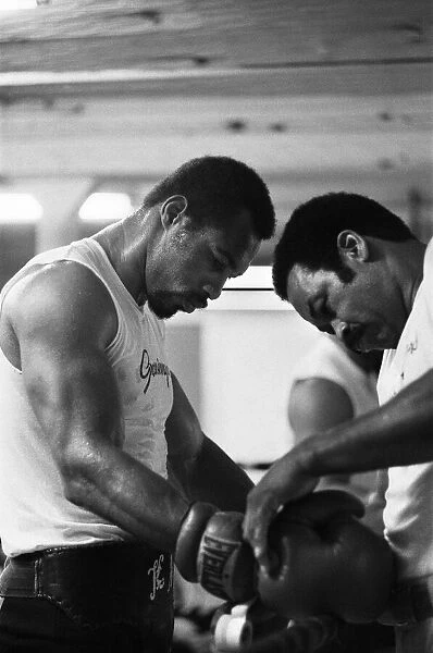 Ken Norton (left) training ahead of his third fight with Muhammad Ali