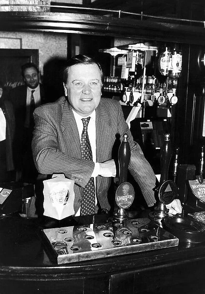 Kenneth Clarke Chancellor of the Exchequer March 1993. Pictured leaning over