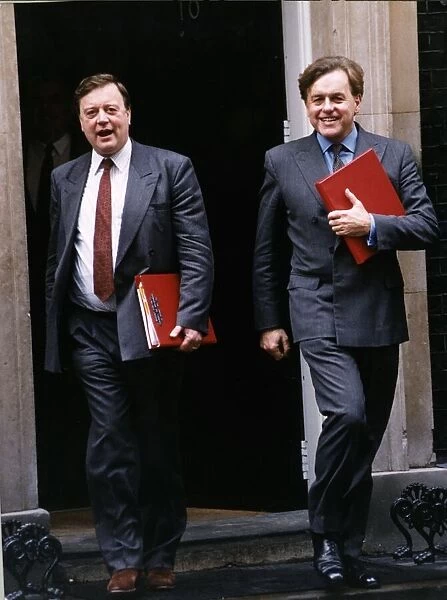 Kenneth Clarke MP leaving No 10 Downing street with John Patten MP
