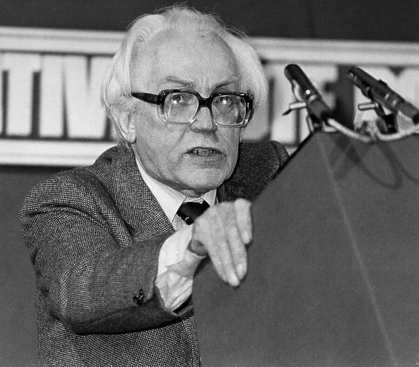 Labour Party leader Michael Foot making his speech, which lasted 45 minutes