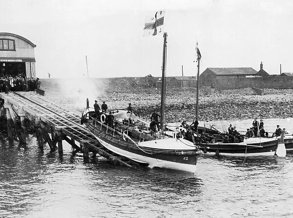 Launch and christening ceremony of the new motor lifeboat 'J W Archer'