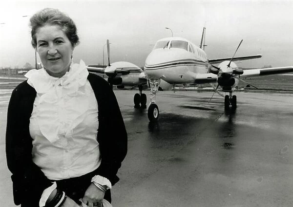 Laura Ashley with her private jet 23  /  03  /  1981