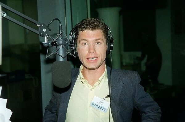 Lee Evans Comedian  /  Actor October 98 At Capital radio wearing headphones