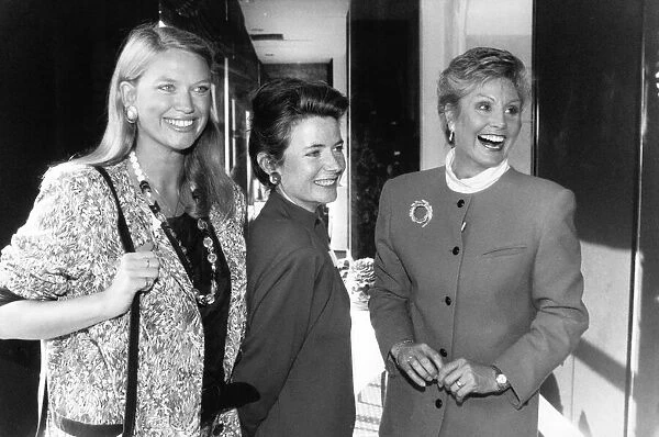Left to Right : Anneka Rice, Fiona Armstrong and Angela Rippon, three female newsreaders