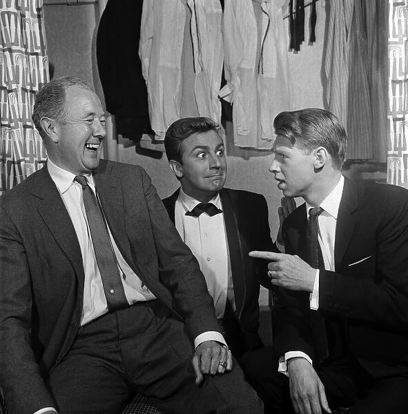 Left to right, Noel Whitcomb, Des O Connor and Peter Goodwright. 30th July 1963