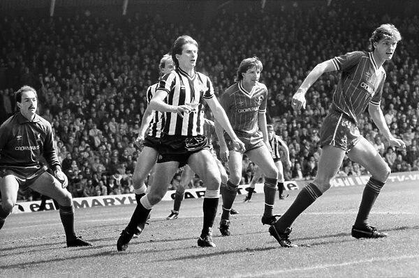 Liverpool v. Newcastle. April 1985 MF21-02-037 The final score was a Three one