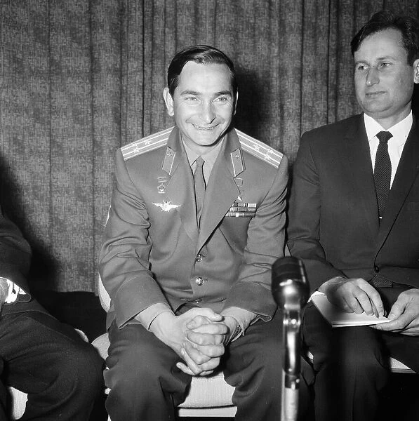 Lt. Col Valery Bykovsky, Soviet cosmonaut at London Heathrow Airport