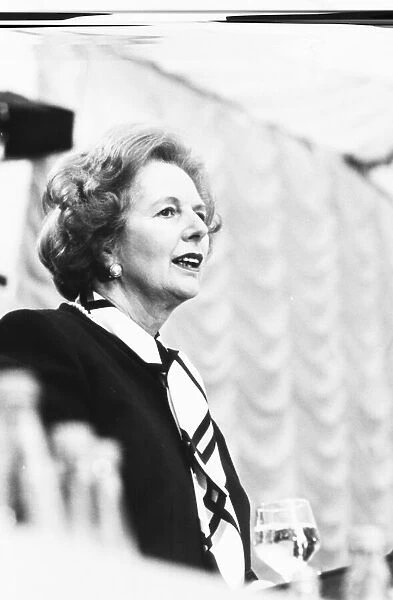 Margaret Thatcher addressing a Tory Central Council Conference at the Palace Hotel