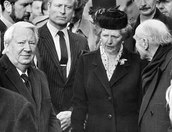 Margaret Thatcher with Edward Heath and Sir Alec Douglas-Home - January 1987
