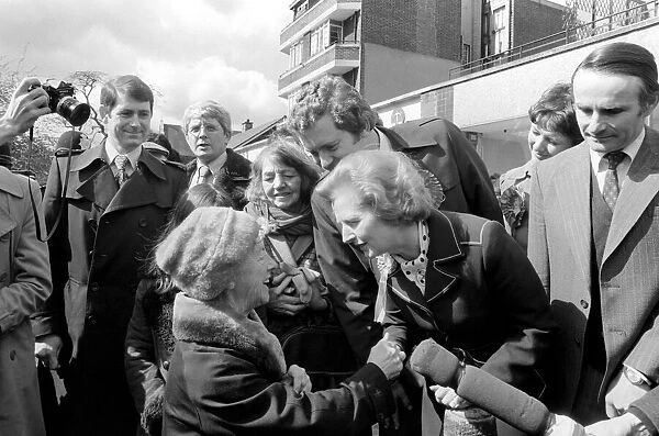 Margaret Thatcher goes to Lambeth to help Mr. Jerry Hanley in by-election. Mrs