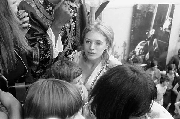 Marianne Faithfull and her son Nicholas pictured backstage as the Rolling Stones perform