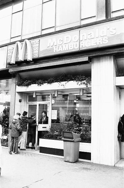 McDonalds Hamburgers cafe in the west end of London opens its door