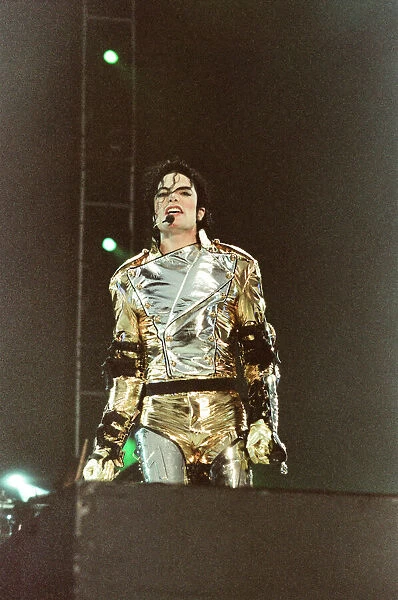 Michael Jackson seen here on stage in Sheffield. July 1997